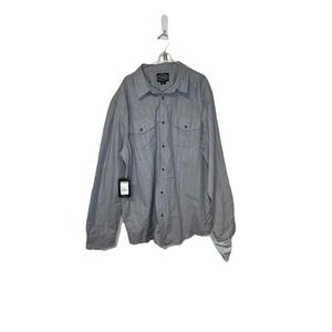 Gibson Men's Shirt Boot Barn Pearl Snap Western Button Up Striped Gray XXL NWT